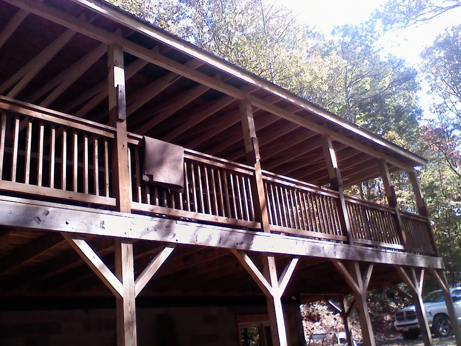 Timber framing under a new elevated porch and deck — Roof Leak Repair in Chestnut Mound by Roofing Brothers